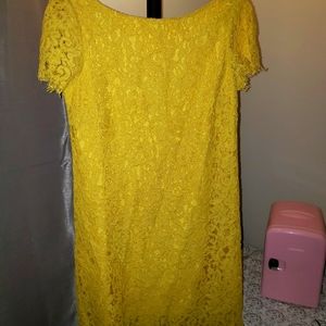 Yellow lace zara dress